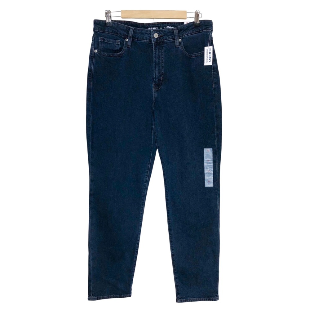 Old Navy O.G. Secret Slim Pockets Dark Wash Straight High Rise Ankle Jeans 12